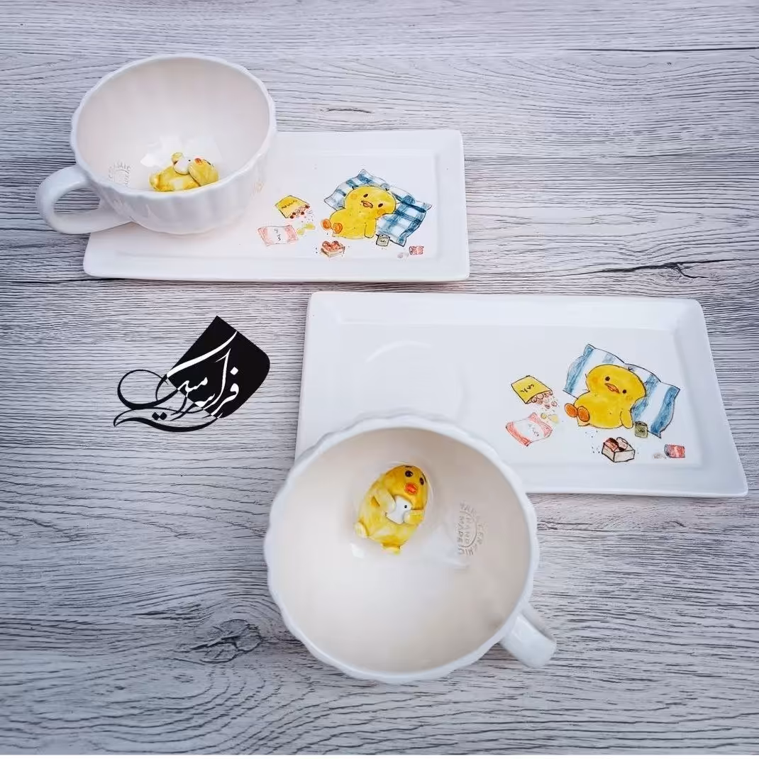 ست برجسته جوجه گوشی باز  سرامیک 