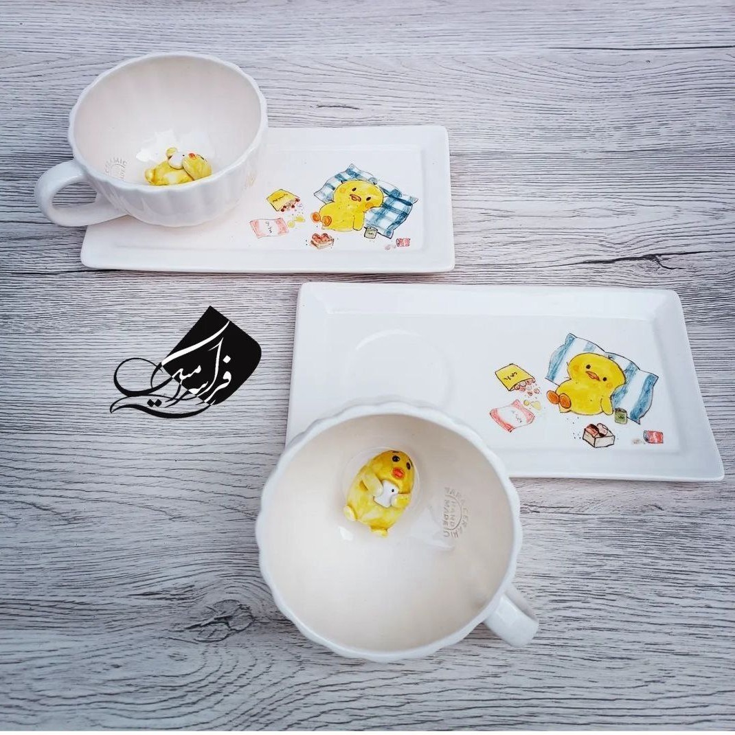 ست برجسته جوجه گوشی باز  سرامیک