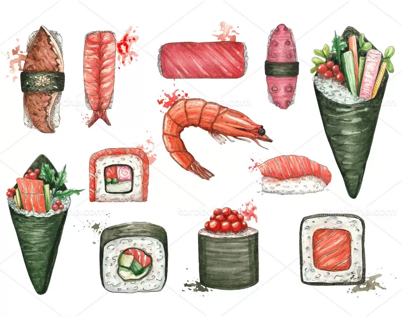 وکتور سوشی با کیفیت | گرافیک با طعم تربچه