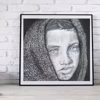 تابلو سیاه قلم-طراحی شخصیت مورد علاقه شما