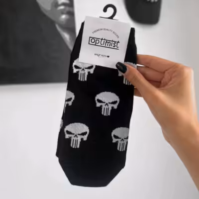 جوراب مچی جمجمه سر نخ پنبه فری سایز