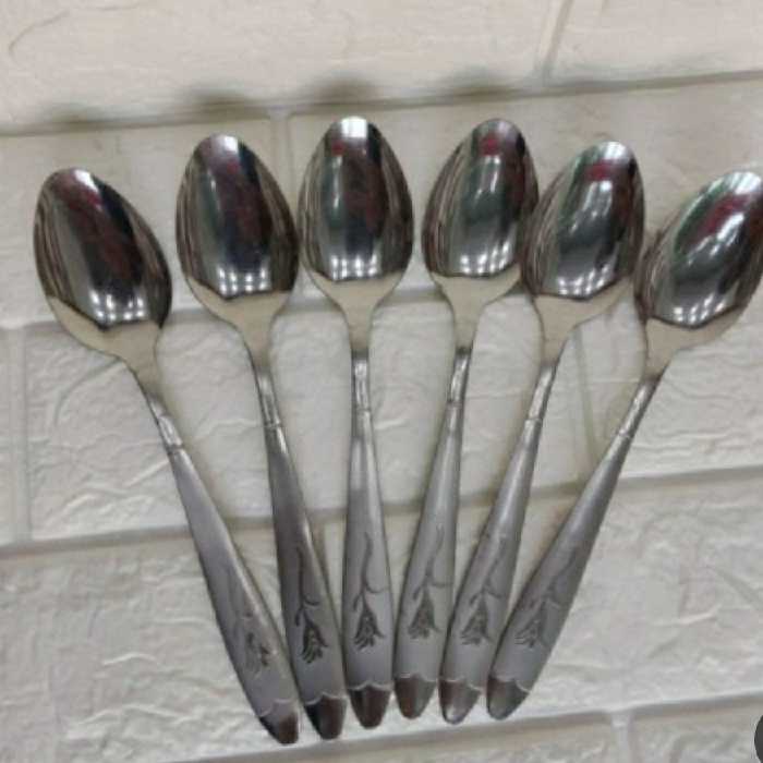 قاشق چایی خوری 6عددی  طرح گل میخک 