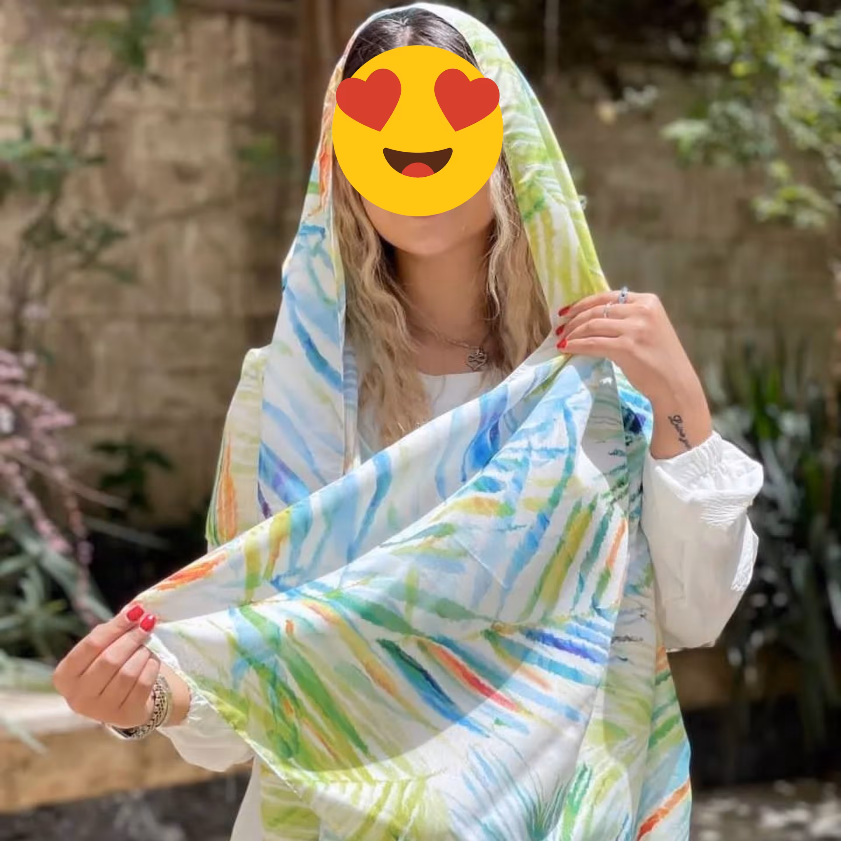 شال نخی طرح آبرنگ (ارسال رایگان)