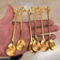 قاشق چای خوری برگ طلایی L16 | amazonchi