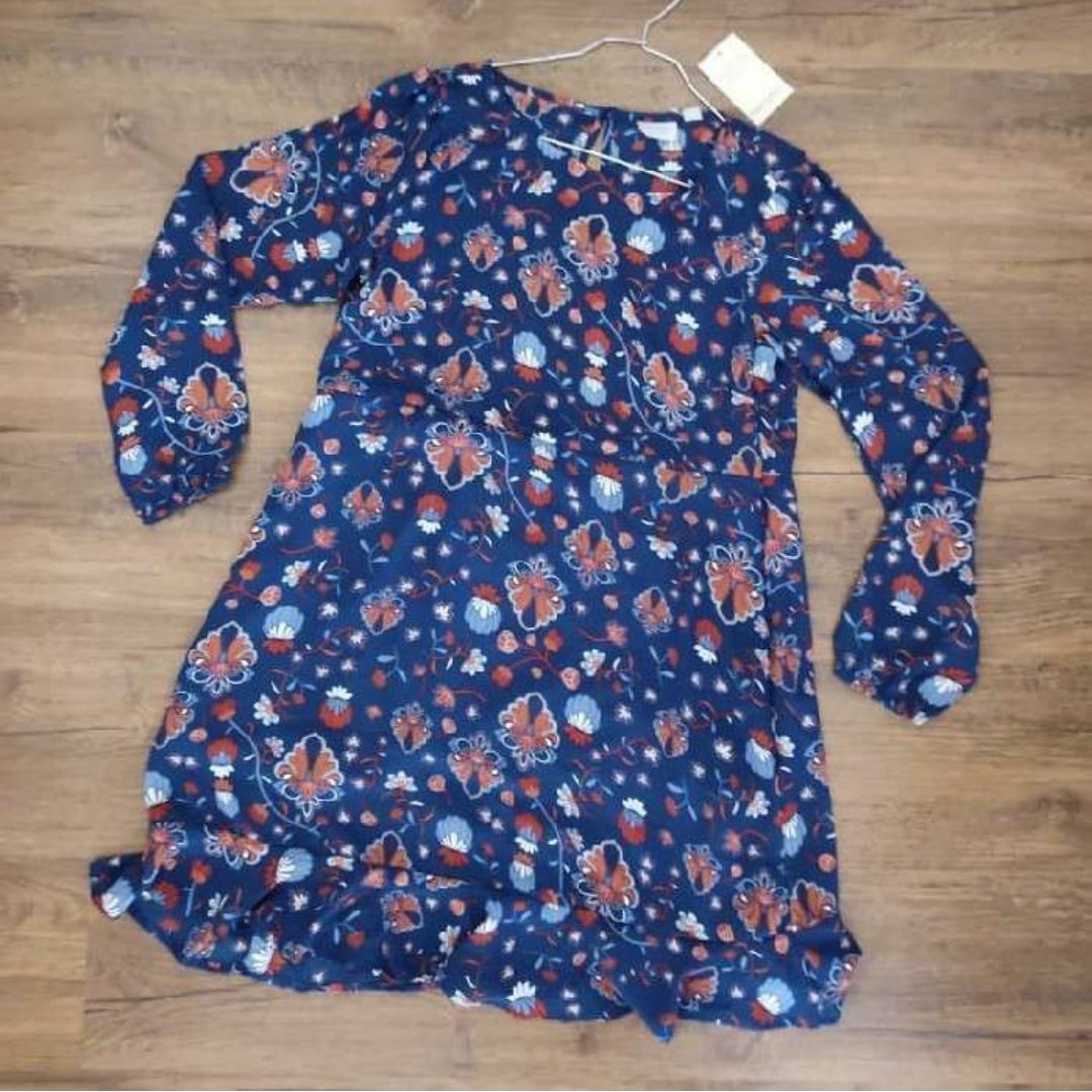 پیراهن آبی گلدار برند اسمارا سایز 40-42