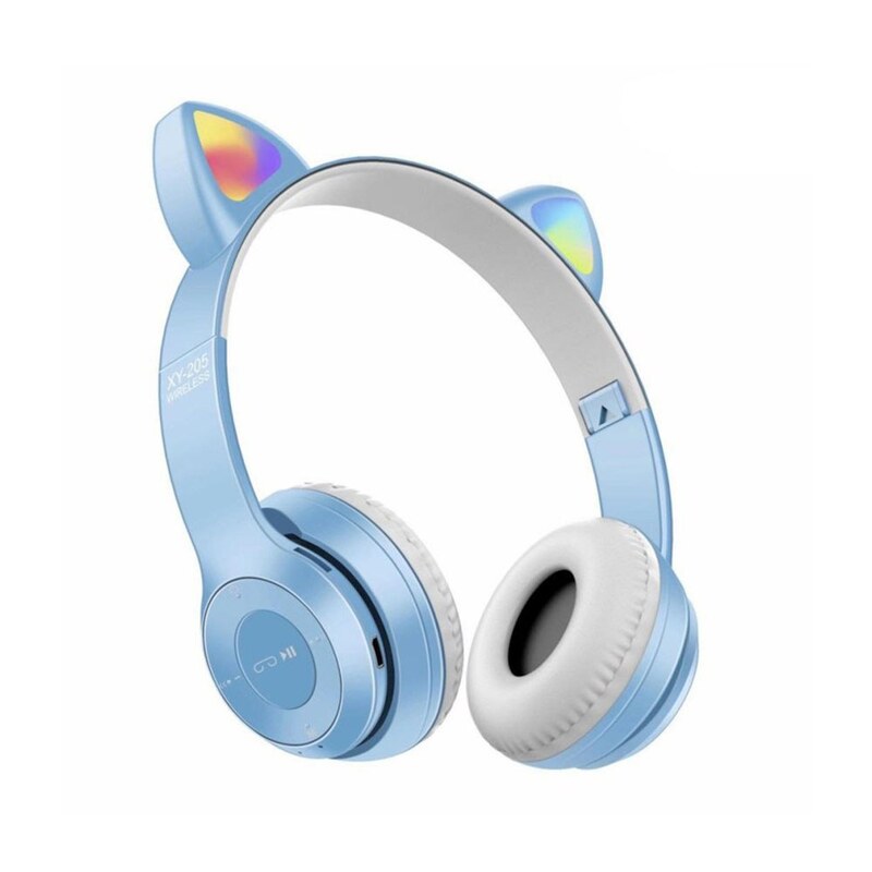 هدفون بلوتوثی گربه ای مدل XY-205-آبی روشن
