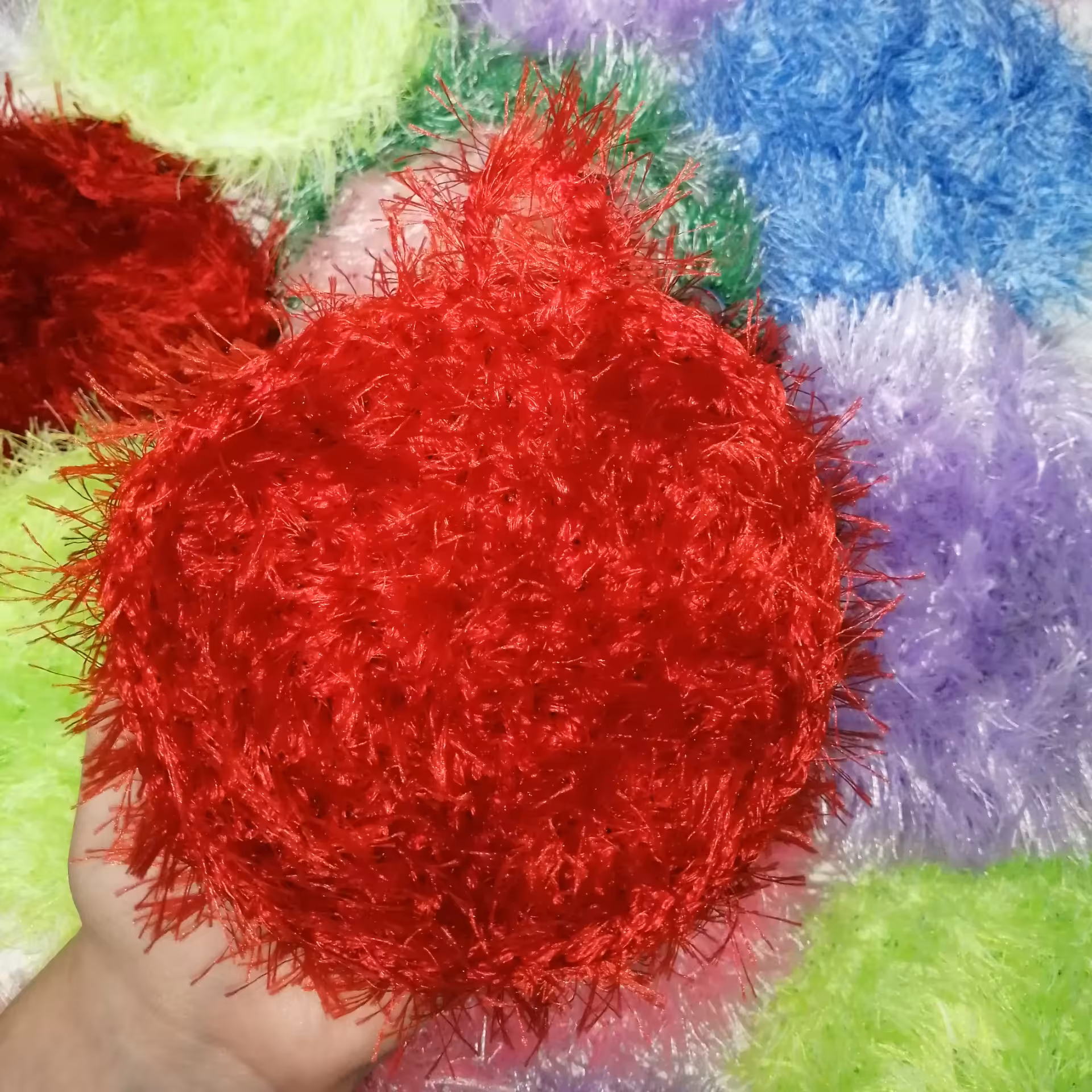 اسکاچ ظرف شویی بافتنی یک لایه موهر قرمز 