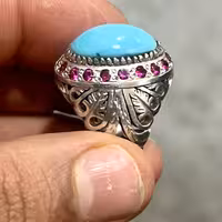 انگشتر فیروزه عجمی نیشابور احیا نشده و اصل