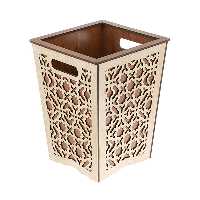 سطل زباله چوبی مدل نگین کد BF 013-KG