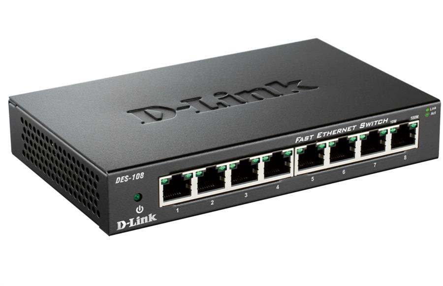 سوئیچ 8 پورت غیر مدیریتی دی لینک مدل DES-108 8