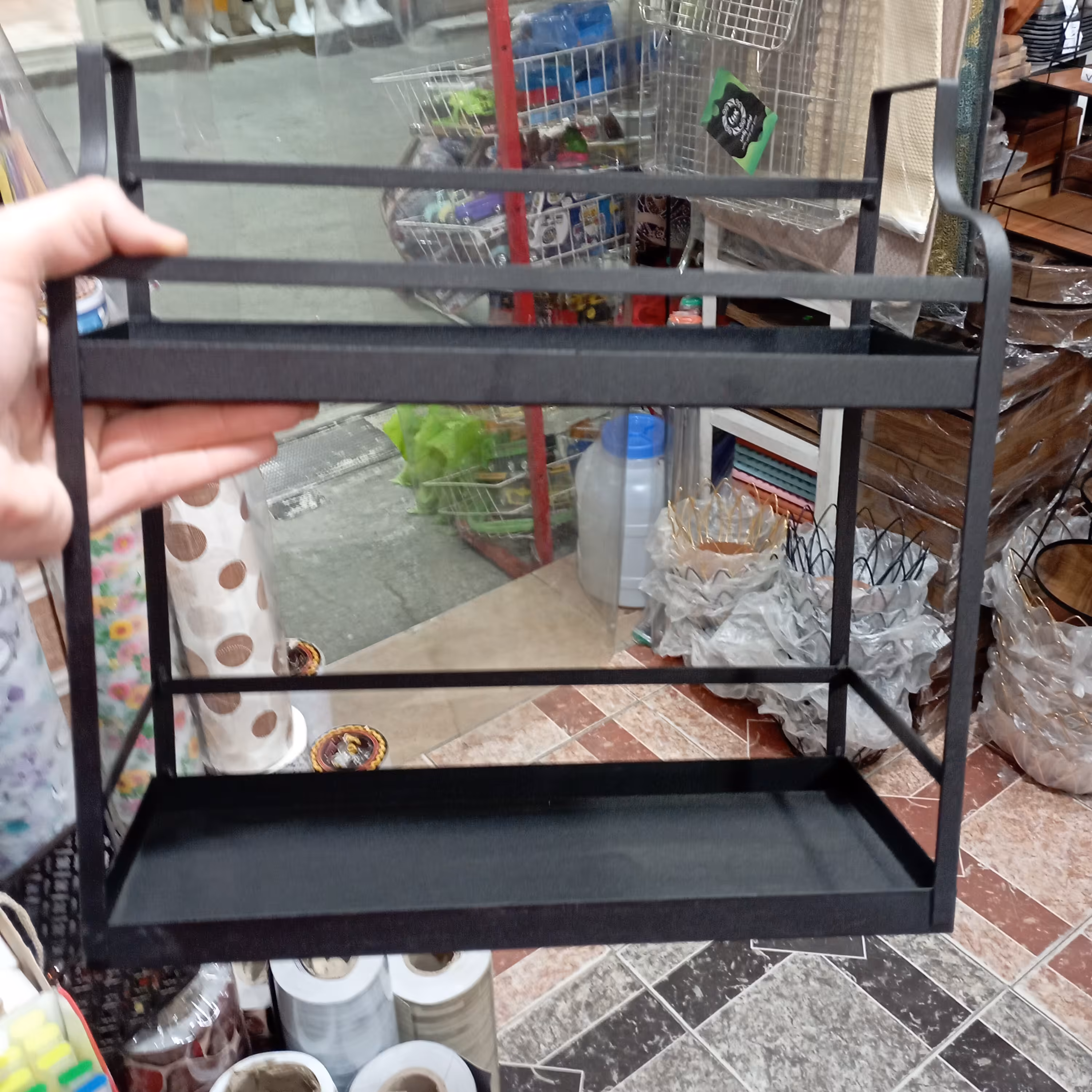 استند 2 طبقه تمام فلز رنگ کوره ای 