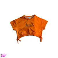 کراپ دخترانه کیس مدل پایین کش رنگ نارنجی