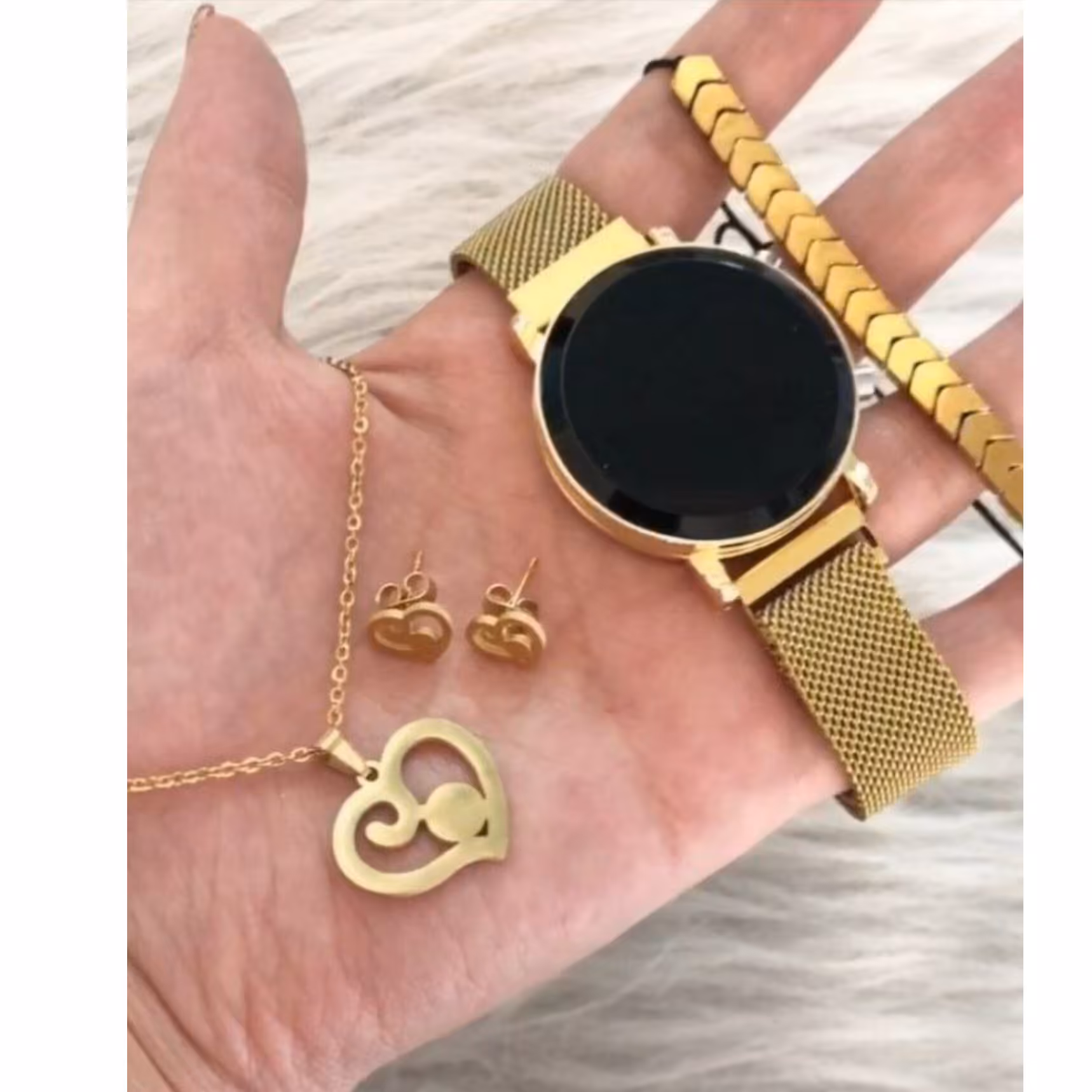 ساعت و دستبند زنانه دخترانه با گردنبند و گوشواره فقط به قیمت 335 تومان هدیه ویژه برای بانوان 