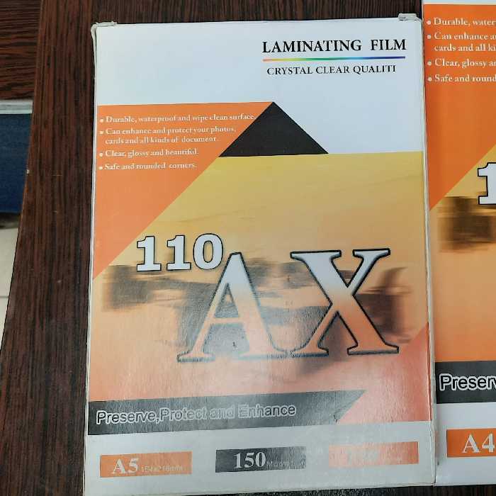 طلق و کاغذ پرس کارت 150 میکرون سایز  a5 بسته 100 عددی