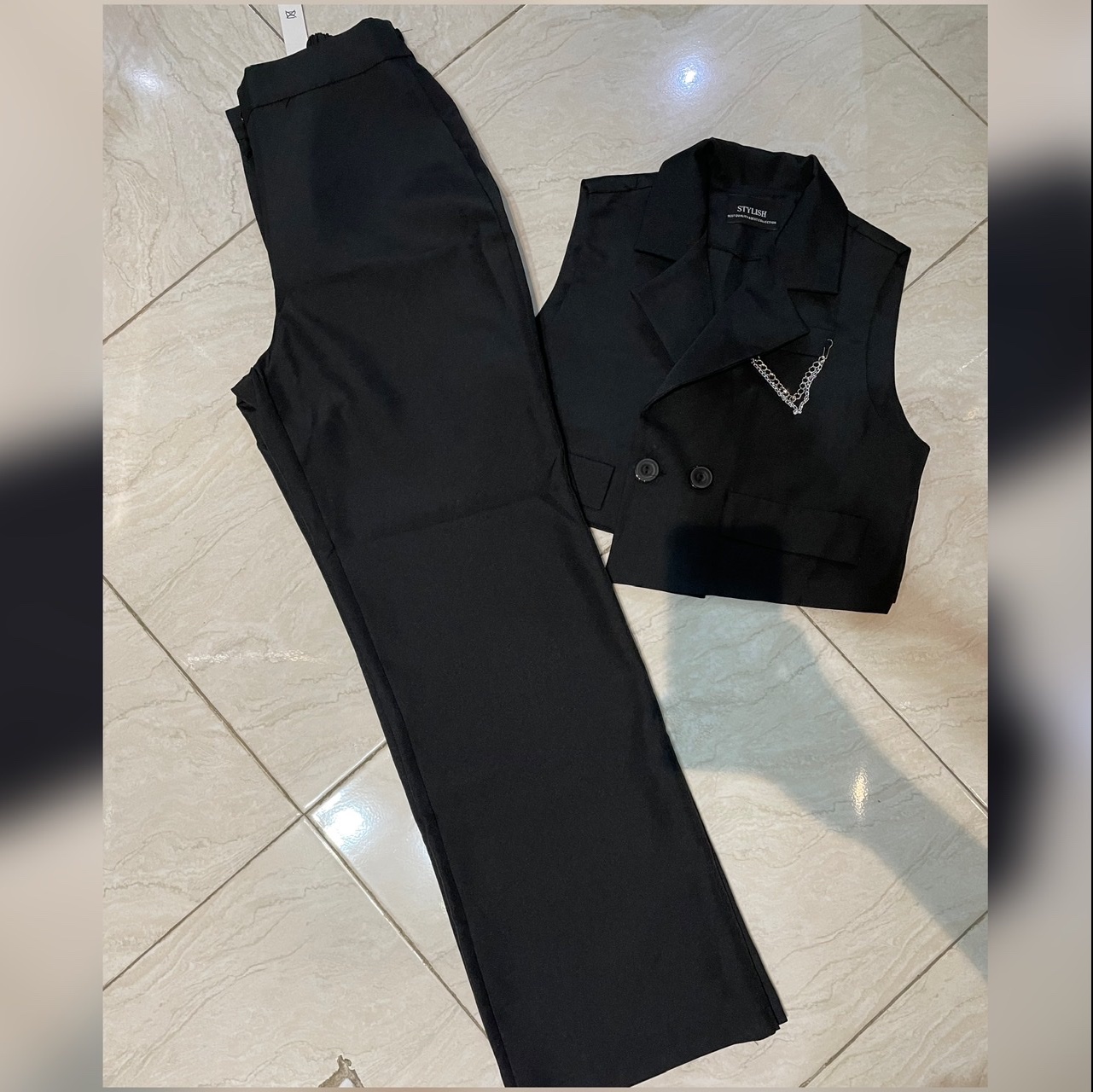 ست دو تکه ژیله و شلوار زنانه جنس فاستونی فری سایز تا سایز 42