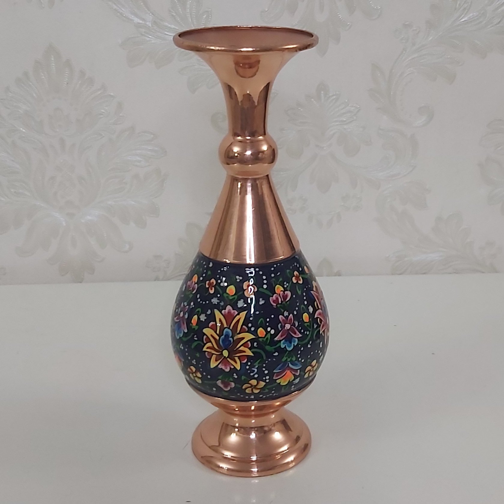گلدان مس پرداز ارتفاع 20(مس ونقاشی)