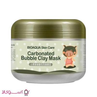 ماسک صورت بیوآکوا مدل carbonated bubble clay حجم 100 میلی لیتر