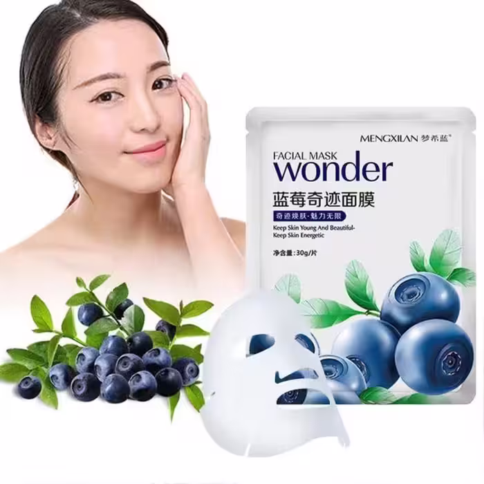 ماسک صورت ورقه ای زغال اخته (بلوبری) بیواکوا BIOAQUA