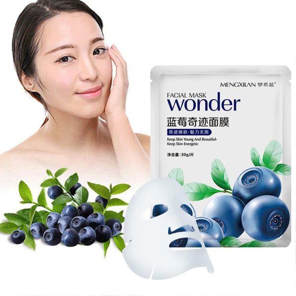 ماسک صورت ورقه ای زغال اخته (بلوبری) بیواکوا BIOAQUA