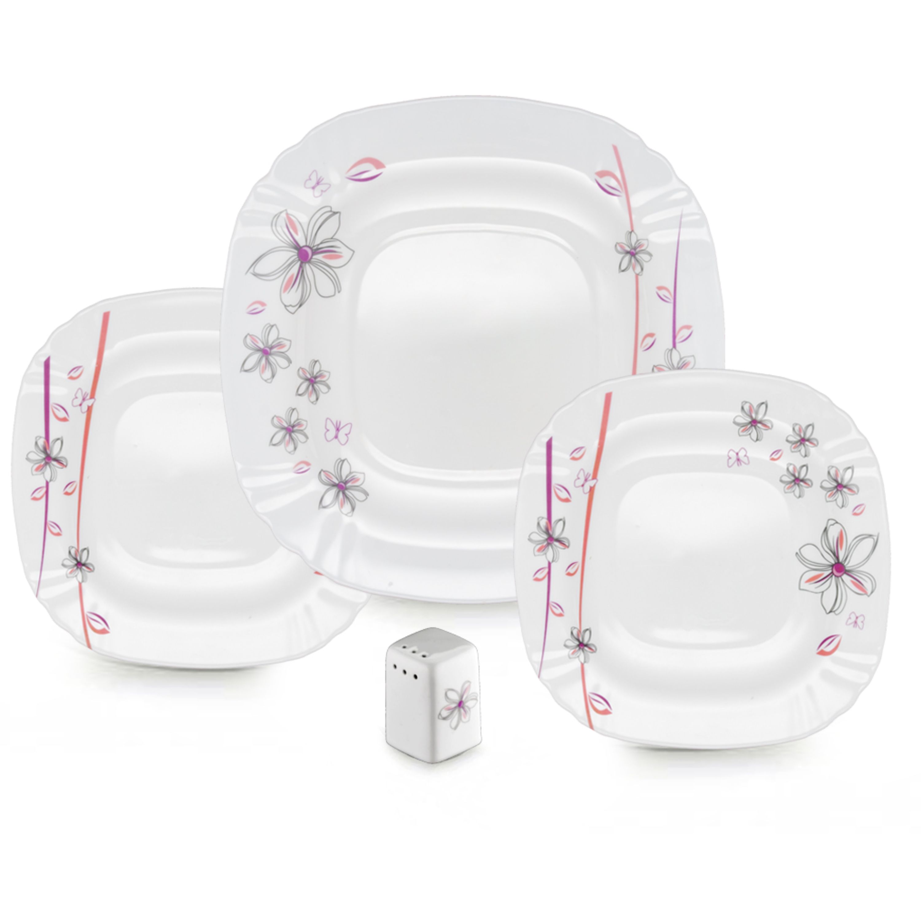 ست خیار خوری 9 پارچه طرح ماریا بنفش مربع