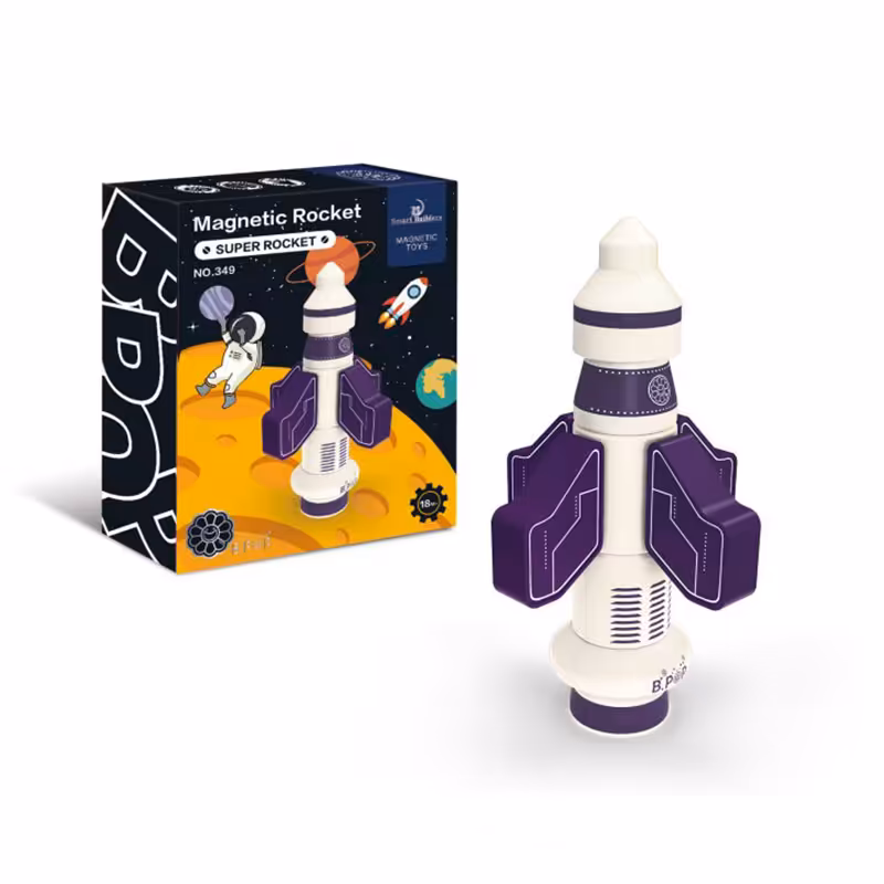 اسباب بازی مگنتی طرح موشک فضایی سفید 8 تکه کد P/349/A
