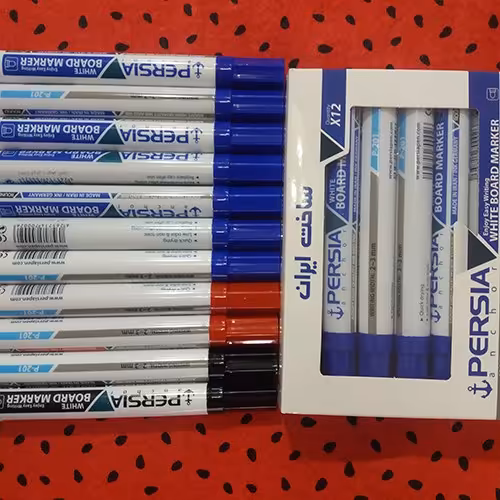 ماژیک وایت برد پرشیا بسته 12 عددی  رنگ بندی جور
