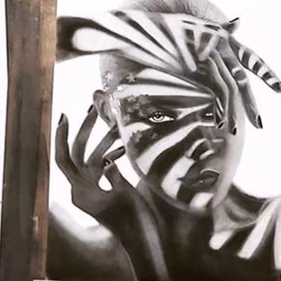 تابلو نقاشی سیاه قلم و سفارش چهره