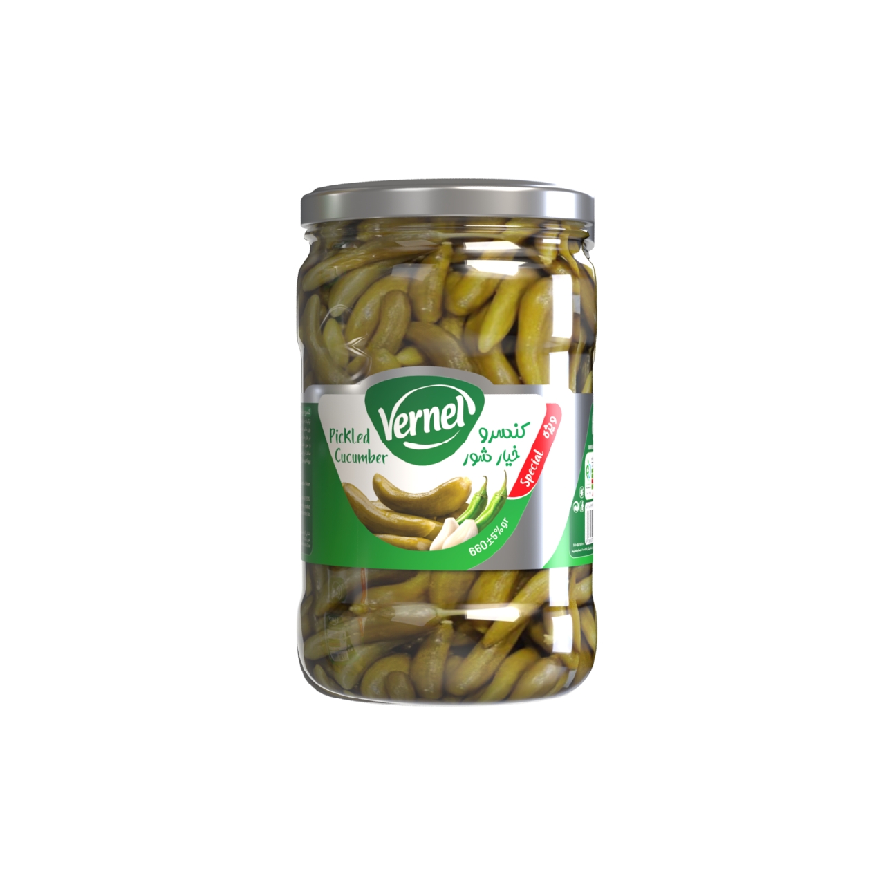 خیار شور ویژه ورنل - 660 گرمی