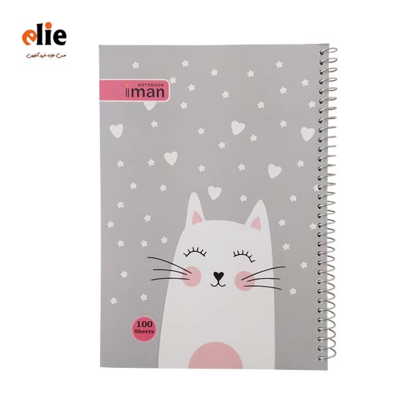دفتر سیمی 100 برگ فانتزی ایمان طرح گربه ملوس