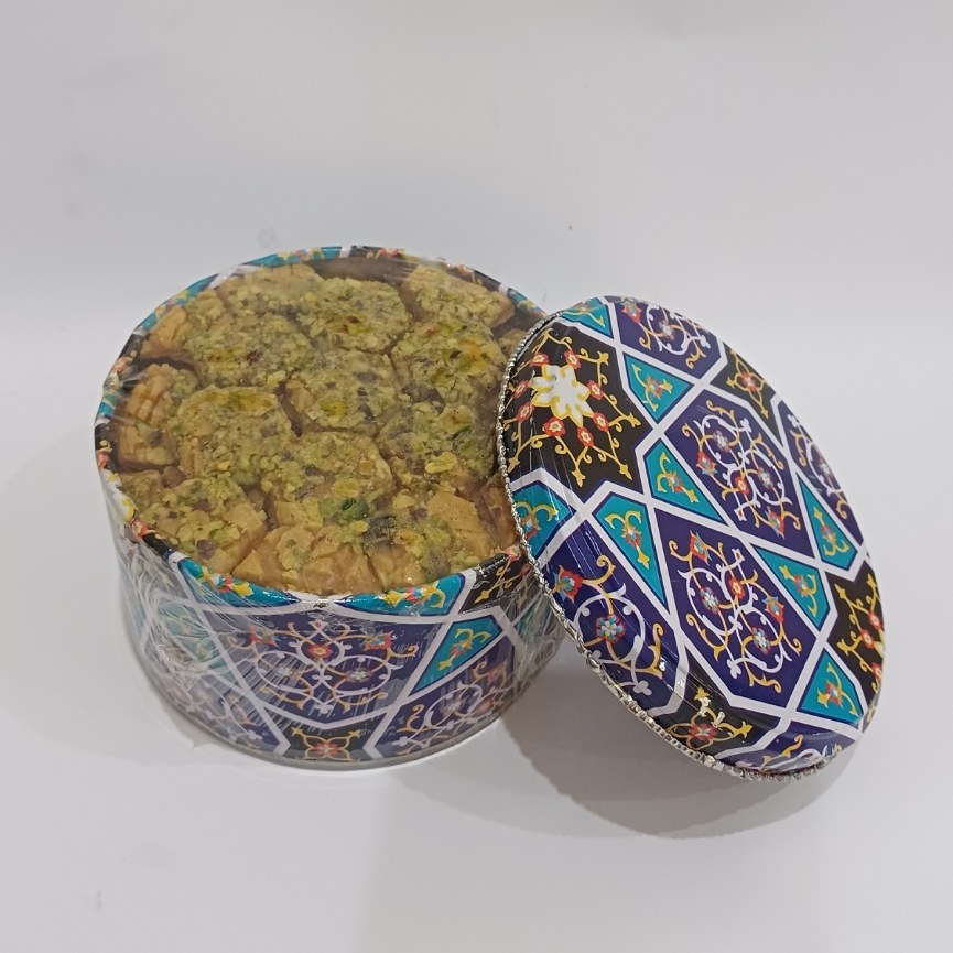 سوهان مخصوص حبه ای مخلوط کره ای با مغز پسته قوطی فلزی (400 گرمی)