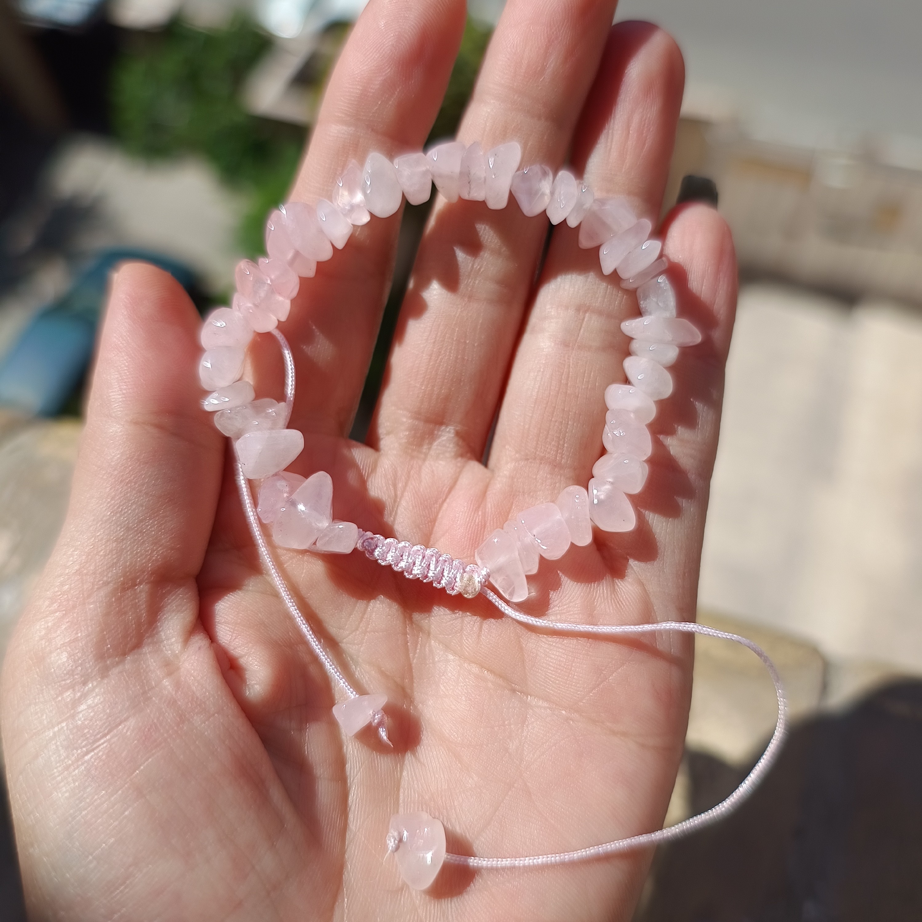 دستبند رز کوارتز شکسته 