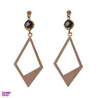 گوشواره طلا 18 عیار زنانه سانا گالری طرح لوزی کد 1182D9106