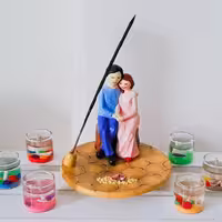 جاعودی  سفالی مدل زن و مرد نشسته مخصوص عود میله ای