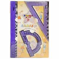 خرید ست خط کش گونیا و نقاله ژله ای مجموعه 3 عددی