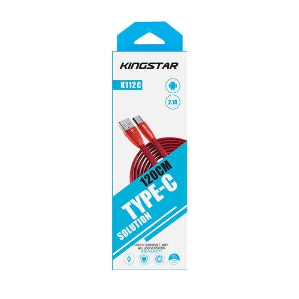 کابل شارژ تایپ سی  کینگ استار 120 سانتی مدل Kingstar K112C