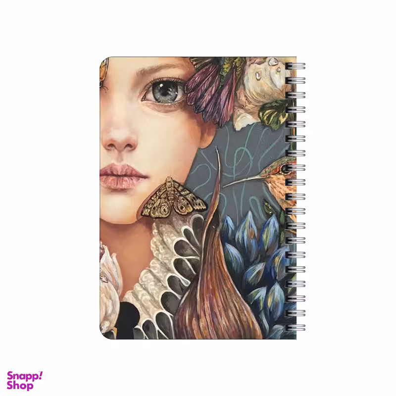 دفترچه یادداشت بامبیلیپ مدل چوبی طرح دختر و پرندگان کد 0566222