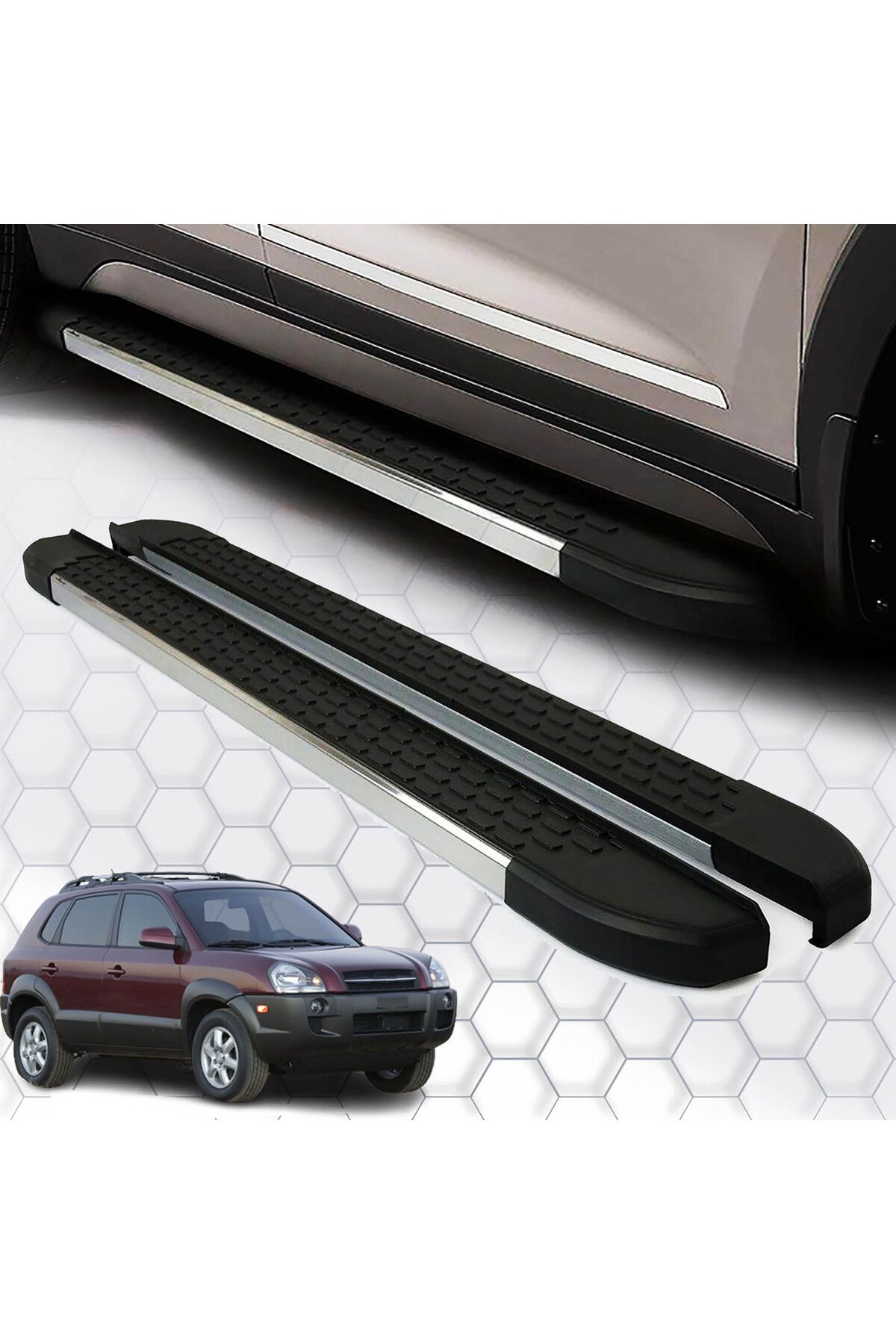 محافظ پلاستیکی رکاب HYUNDAI TUCSON NEVADA SIDE STEP CHROME 2015 2019 Omsa