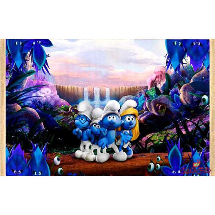 فرش ماشینی کودک کلاریس طرح اسمورف ها کد 100236