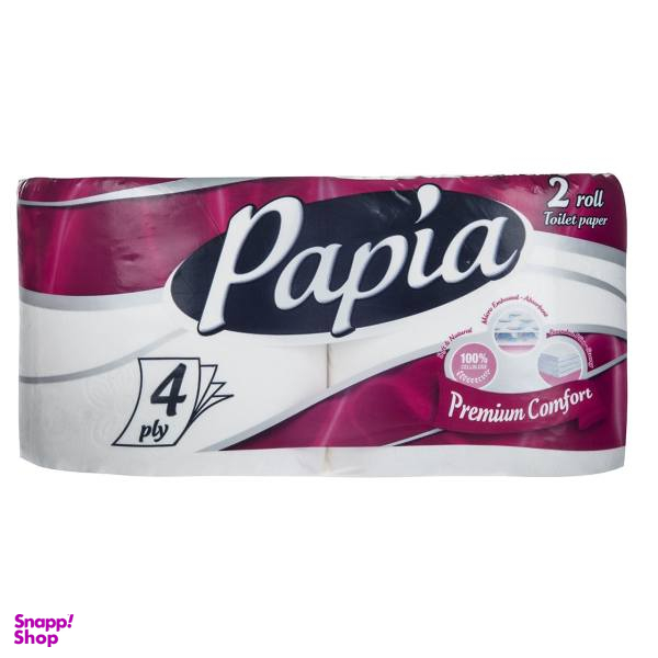 دستمال توالت پاپیا مدل Premium Comfort بسته 2 عددی