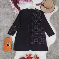مانتو کتی هلیا جنس مکانیک پرشیا و خرجکار سوزن دوزی دارای سایزبندی ( ارسال رایگان )