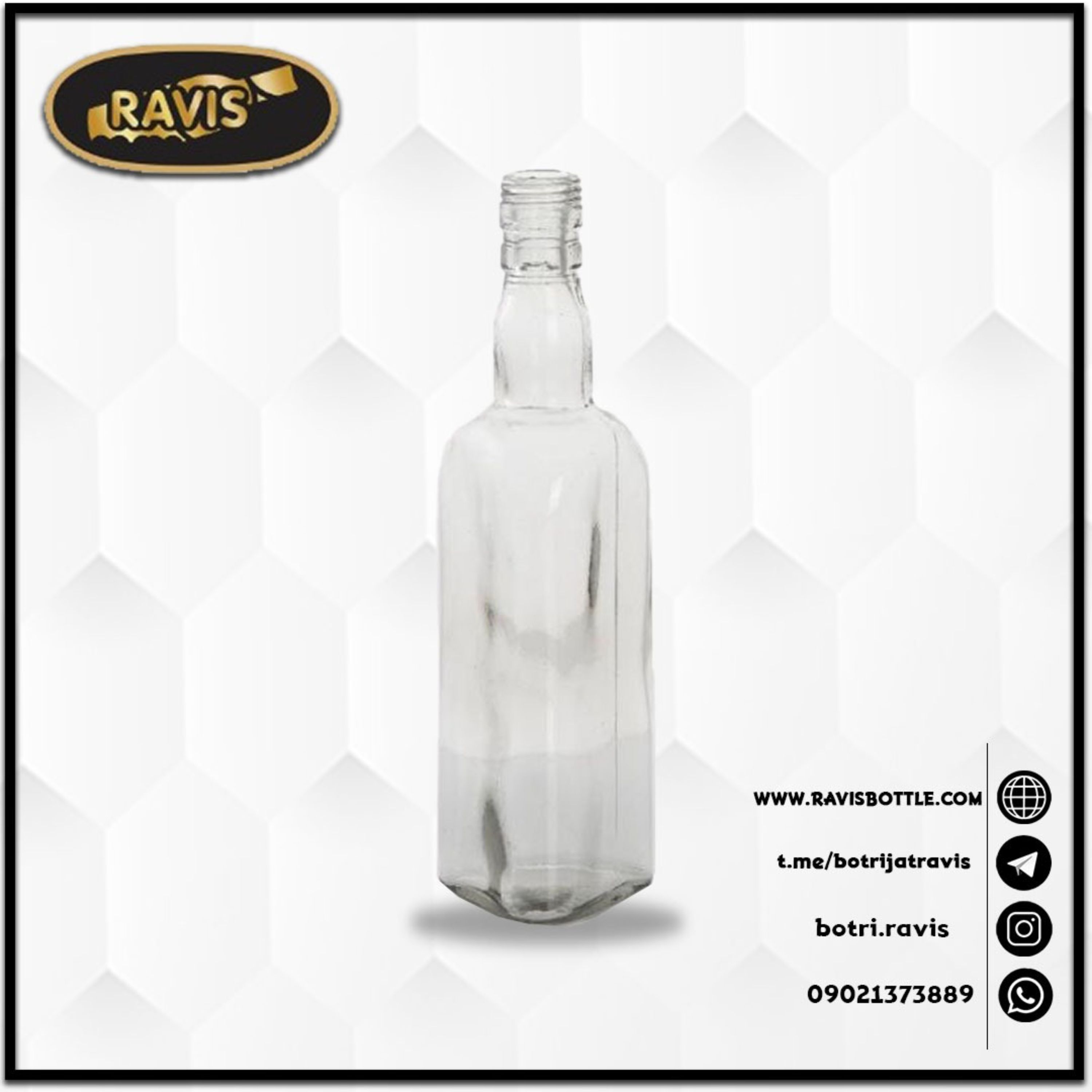 بطری 3 گوش نیم لیتری ساده درب پیچی