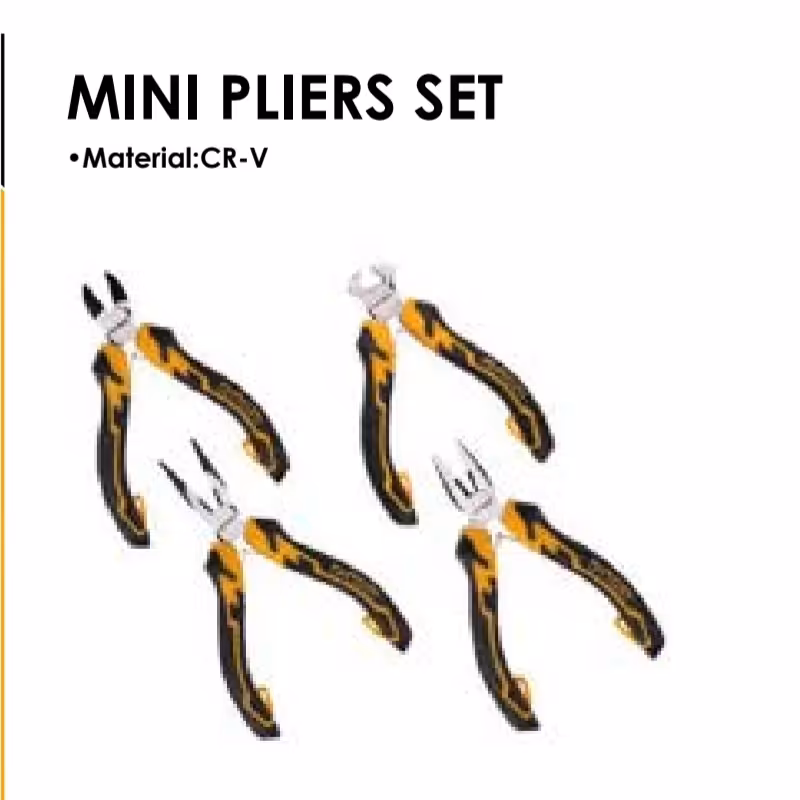 ست 4تیکه انبردست سیم چین دم باریک کف چین کد23003