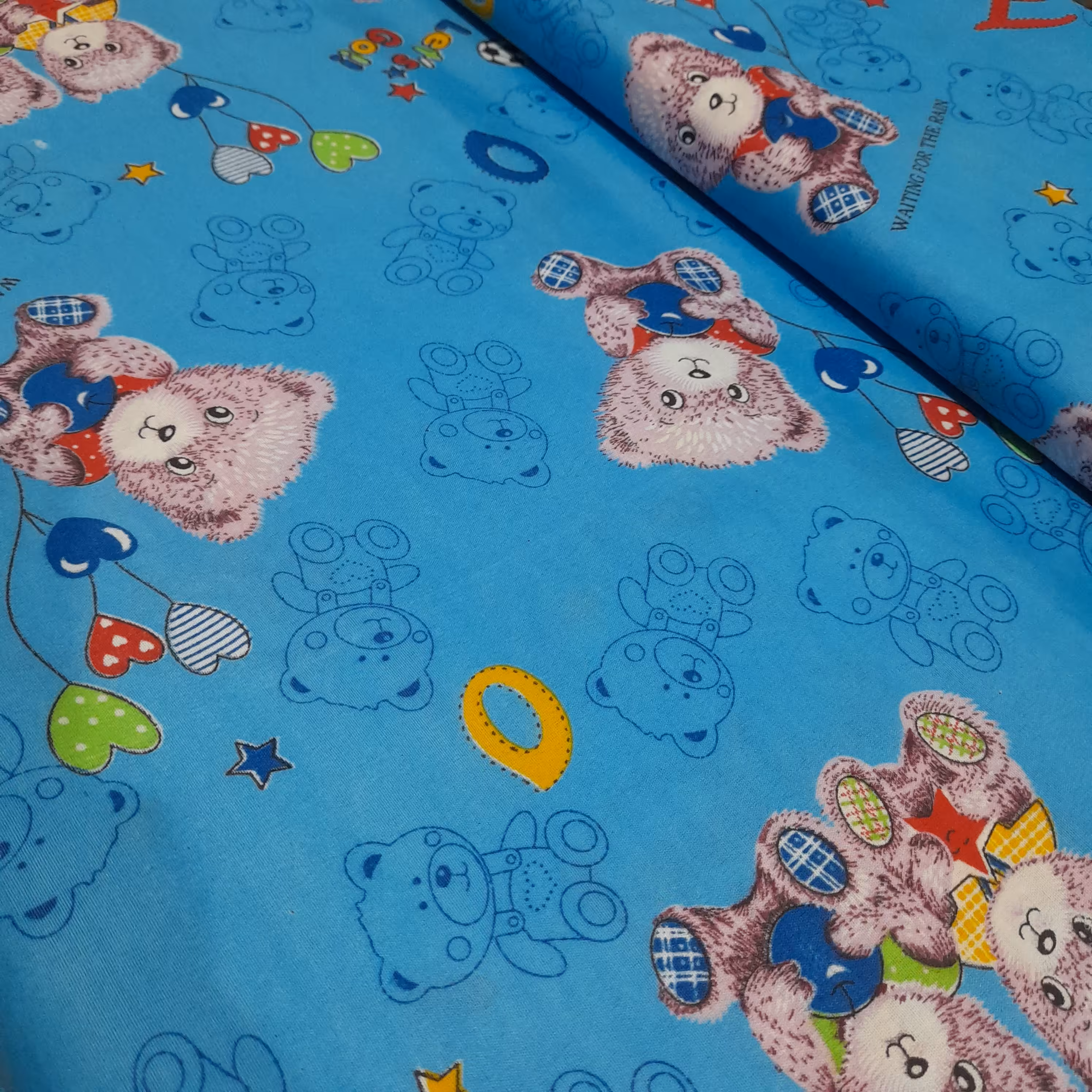 پارچه عروسکی عرض 2 متر آبی 