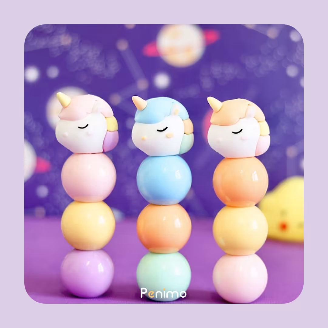 لوازم التحریر فانتزی هایلایتر فانتزی طرح یونیکورن 3 رنگ