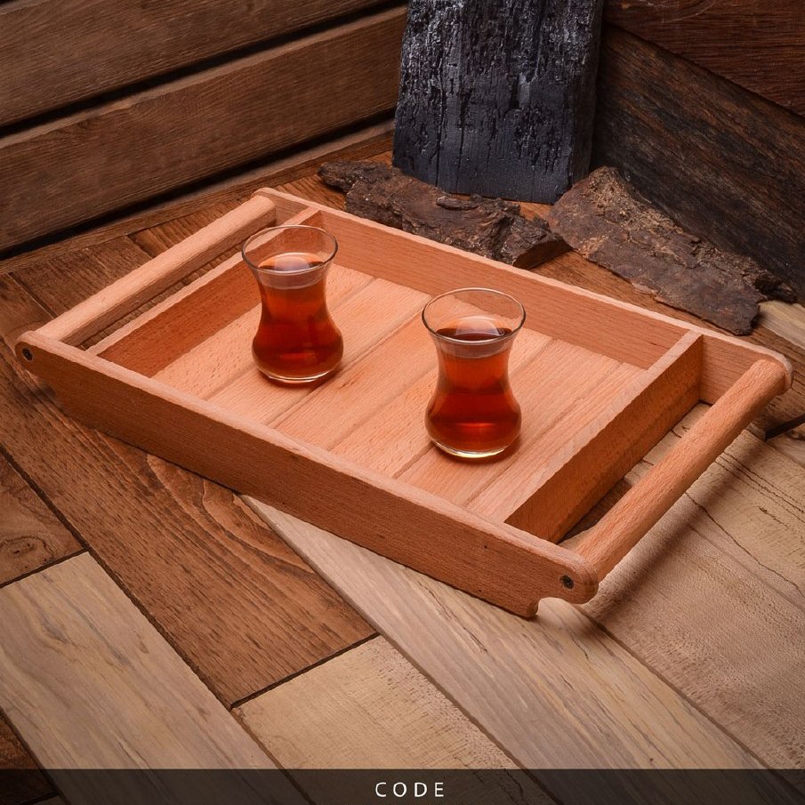 سینی چوبی مدل دسته میله ای