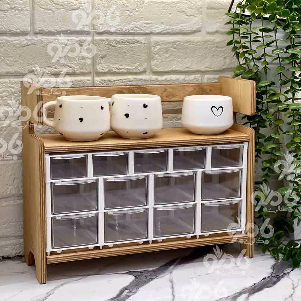 باکس ادویه چوبی پلای وود طبقه دار 13خانه