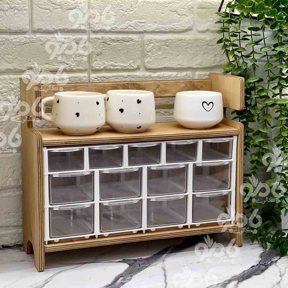 باکس ادویه چوبی پلای وود طبقه دار 13خانه