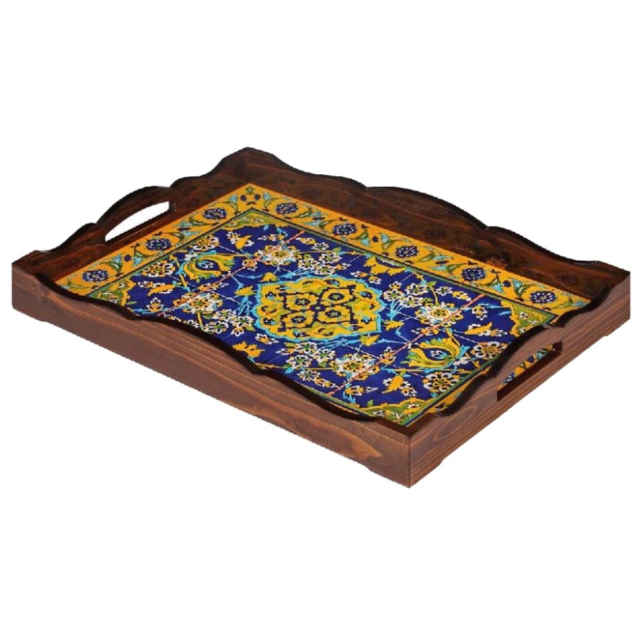 سینی دکوپاژ مستطیل بزرگ طرح آسمان