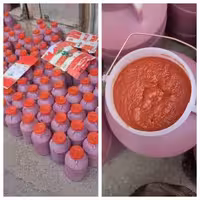 رب گوجه فرنگی طبیعی دبه 6.5 تا 7 کیلویی بدون مواد شیمیایی