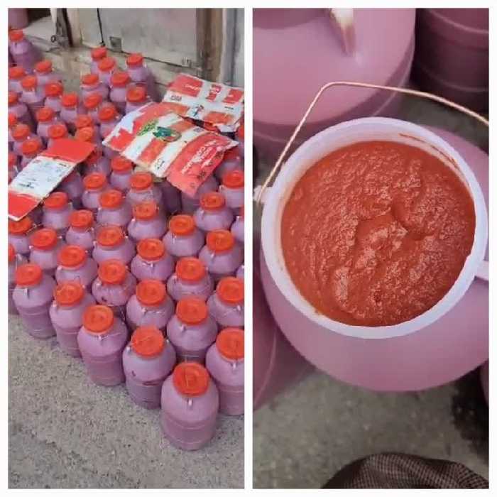 رب گوجه فرنگی طبیعی دبه 6.5 تا 7 کیلویی بدون مواد شیمیایی